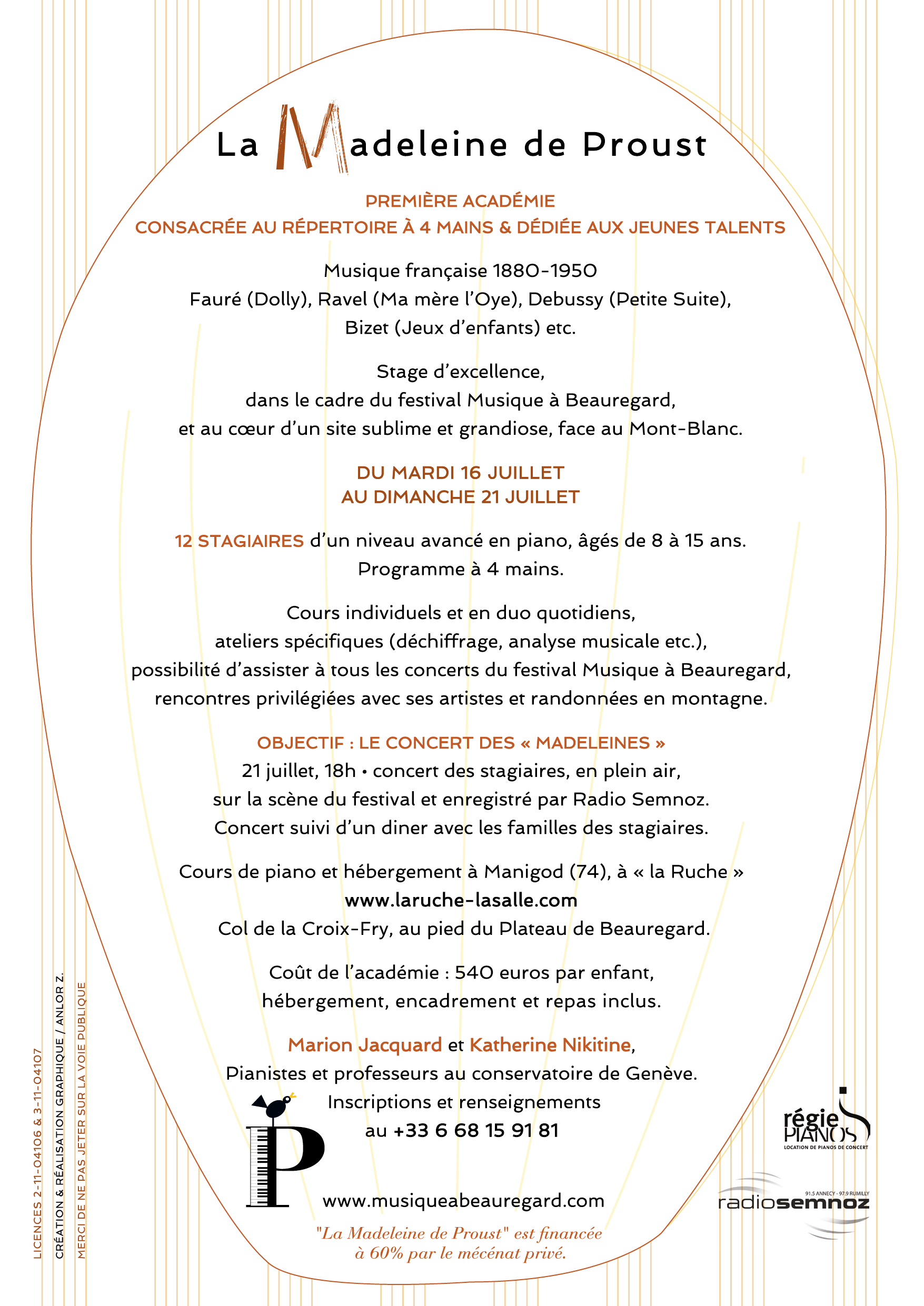 infos Madeleine de Proust 2019 Beauregard